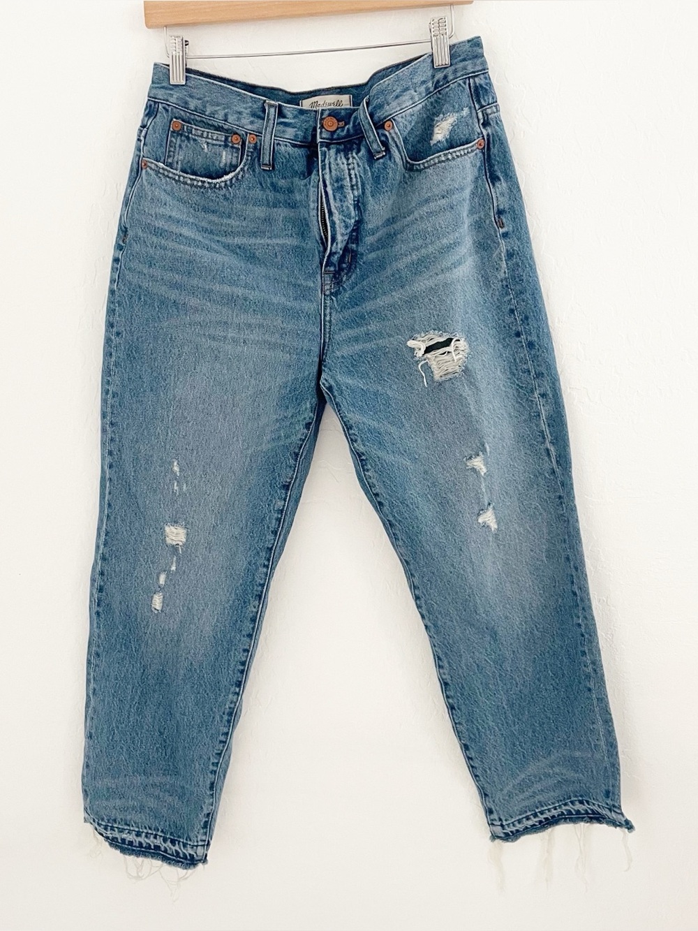 Madewell Classic Straight Jeans Destructed Edition size 30